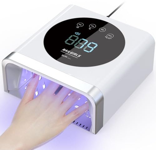 NAILGIRLS Lampe UV Ongles Gel, 150W Professionnelle Lampe UV Ongles avec 4 Timers, Écran Tactile, Capteur Automatique, Professionnelle Pour Ongles, LED Ongle pour Salon