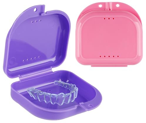 2 Piezas Caja Ortodoncia, Caja Férula Dental Funda Ferula Aparato Dental con Agujeros de Ventilación para Dentaduras de Ortodoncia Postizas Proteger Los Dientes Aparatos Dentales
