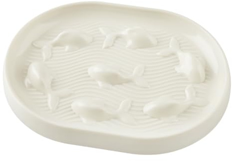 Lotsdonxia Gamelle anti-glouton pour chat - Mangeoire antidérapante avec motif de poisson - Passe au lave-vaisselle - Pour chats, chatons, chiens - Favorise une alimentation saine et une stimulation