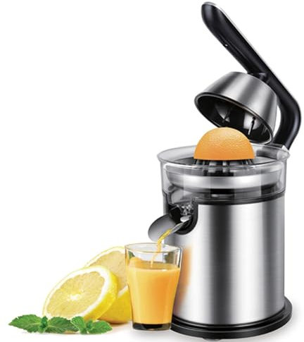 Exprimidor de zumo de masticación lenta de acero inoxidable, exprimidor para limón y naranja, máquina de zumo, 300 W, apagado automático, control de pulpa, para cocinas, bares y restaurantes