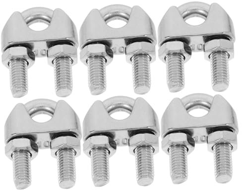 SOLUSTRE 6pezzi Morsetti Per Cavi in Acciaio Inox Da Clip Di Trazione Per Cavi Fascette Metalliche Per Morsetti Per in Acciaio Inox Marino Per Doppi