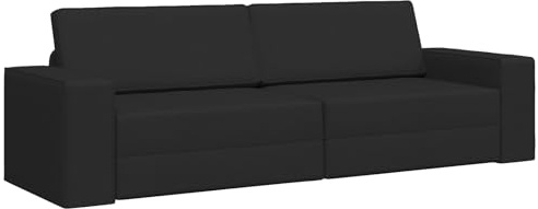 vidaXL Soffsäng Svart 245 x 78 x 77 cm tyg, Stilfulls Sammetsoffa, Modern Fyrkantig, Utrymmessmart Konverterbar Soffmöbel för Urban Livsstil