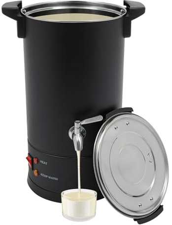 GAOUSD Fondoir Cire Bougie Machine Pot De Fusion Cire électrique Acier Inoxydable,Température Réglable Avec Poignée,Pour Cires De Soja, Paraffine, Cires D'abeille (Noir 10L)