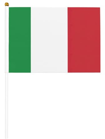 Bandera italiana de doble cara de manivela de 5.5 x 8.2 pulgadas, utilizada para decoración de fiestas de vacaciones, competiciones