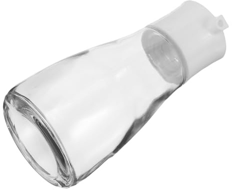 TOBBOMEY Glass Oil and Vinegar Dispenser Bottle 170ml Leak-proof Kitchen Soy Sauce Container White Glass Oil Cruet for Cooking and Salad Use