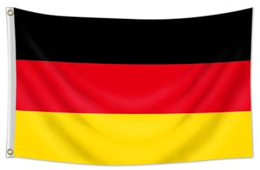 BNREOZA Bandera de Alemania 90 x 150 cm – Bandera resistente a la intemperie con ojales de latón, 100% poliéster, no es fácil de romper colores vivos, ideal para los amantes de la bandera