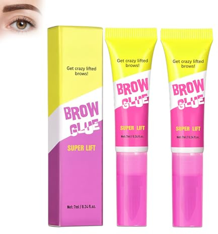 Ögonbrynsgel, transparent och naturlig ögonbrynsgel med långvarig formgivning, vattentät fixering för fylliga och buskiga ögonbryn, idealisk för styling och håller formen, 2 st Brow Gel