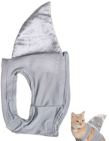 Grtheenumb Hai-Kostüm, Hunde-Haifischflosse, lustige weiche Hundeweste mit aufrechter Flosse, bequem, niedliche Haustierkostüme für Halloween, Cosplay-Party, Größe S