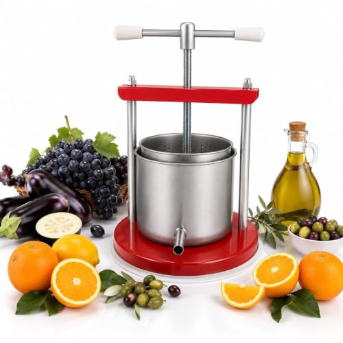Torchio Manuale Acciaio inox 430 Made in italy Pressa Manuale Torchietto Premitutto Spremitutto Spremiagrumi Manuale Adatto per Melanzane Uva Frutta Verdura (Grande)