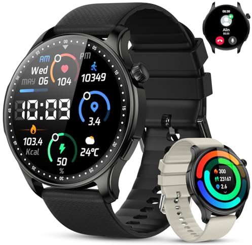Smart Watch per uomo donna fitness: impermeabile corsa orologio digitale da uomo orologio contapassi tracker rispondere alle chiamate Smartwatch telefono Android iPhone Samsung compatibile SpO2 sonno