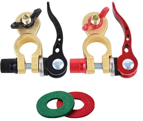 Morsetti per batteria per auto - Set di connettori terminali in rame a | sgancio rapido, estremità per cavo automatico 12 V 24 V con design di fissaggio in acciaio | Accessorio elettrico d