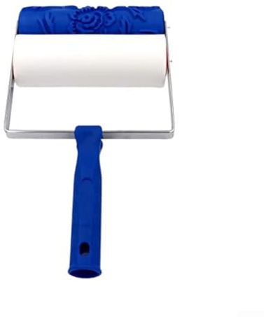 Präzisions-Druckwalze für Lacke und Ölfarben - Strukturrolle mit Schaumstoff für glatte Oberflächen und Detailarbeit - 32x17,5x10 cm Blau/Weiß(A)