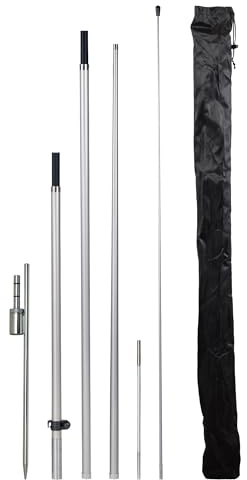 LookOurWay Feather Flag Pole Kit - 13 Feet Tall Swooper Flag Pole Kit with Rotating Ground Spike - Banner Flag Pole for 12ft Arc Shaped Outdoor Advertising Flags