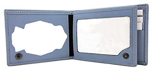 Piel Cabrera Cartera Porta Placa Policia Nacional Honores Celeste