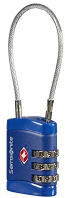 Samsonite Global Travel Accessories - Kabelschloss 3-Ziffern TSA, Blau (Midnight Blue)