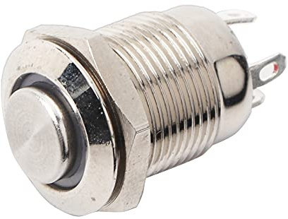 Bouton Poussoir Momentané Interrupteur Poussoir Commutateur à Bouton-Poussoir 12mm Interrupteur d'Alimentation de Puissance de la Voiture LED Etanche(Rouge)