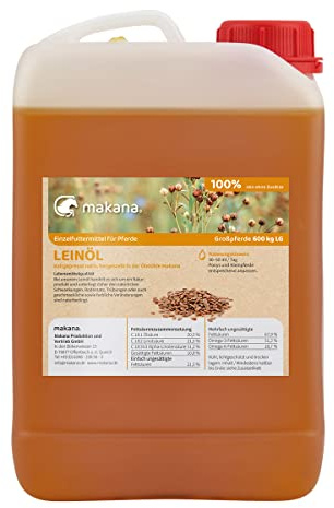 Makana Leinöl für Tiere, kaltgepresst und 100% rein, 3 l Kanister