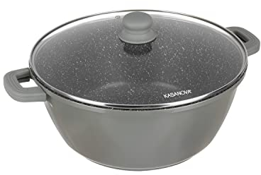 KASANOVA Grande pentola antiaderente diametro 32 cm linea I Giganti con coperchio in vetro, 8,9 L