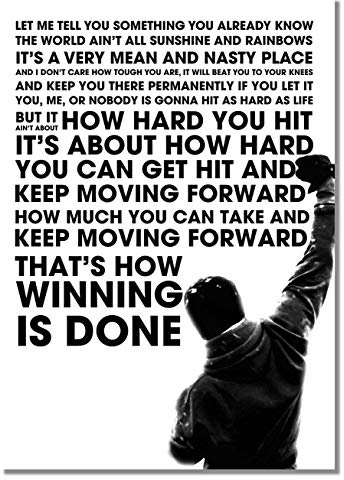 BBPosters Poster Rocky Balboa Sylvester Stallone, A4, ungerahmt, Motivation, Zitat, Sport, Boxen, Foto, Inspiration, Siegerbild