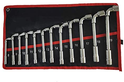 Rohrsteckknirschlüssel Set Hoher Kohlenstoffstahl L Type Rohr Perforation Äußere Sechseck Ärmel Schraubenschlüssel Ellenbogen-Rohrschlüssel Set (Color : GD 12pcs)