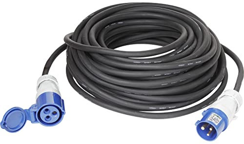 Brunner 0301091N Cavo di Prolunga CEE/CEE da 10M, 3 Poli, Guaina in Gomma 3X1,5 Mm^2, Protezione Ip 44 per Esterno, Omologato Ce 230V-16A