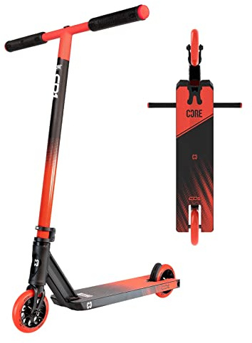 CORE CD1 Stunt Scooter - Pro & Kids Scooter, Ages 8-12, Freestyle, Skatepark Perfect for Beginners Boys & Girls (CD1 - Black/Red)