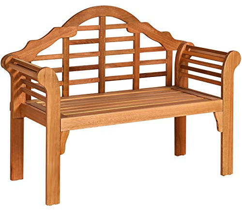 Giantex Gartenbank, faltbar, aus Holz, 2 Personen, Gartenbank, elegantes Design, mit geneigter Rückenlehne und ergonomischen Armlehnen, Außenbank, Belastung 320 kg, für Garten, Terrasse, Park
