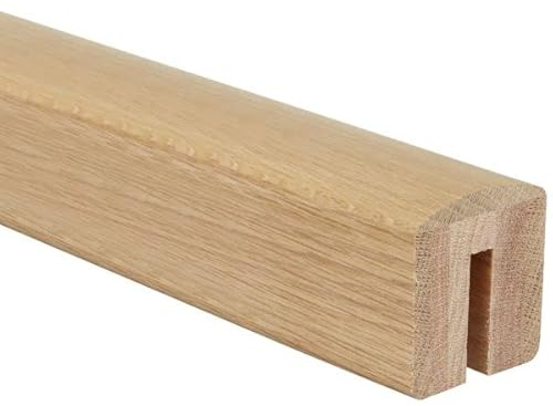 Jackson Woodturners Oak Glass Grooved Handrail 1800mm, for 8mm Glass