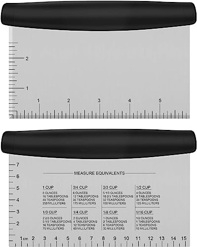 Dough Scraper, Pastry Pizza Cutter Chopper with Handle and Measuring Scale,Dough Cutter for Bread and Pizza Dough with Graduation DIY Cake Tool.
