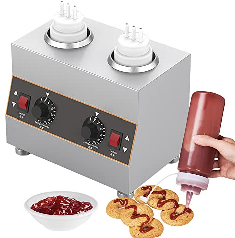 Réchauffeur électrique de sauce de nourriture de 240W, machine de conservation de chaleur de confiture, sauces chaudes de fromage de beurre de chocolat, bouteille de garnitures 1-4