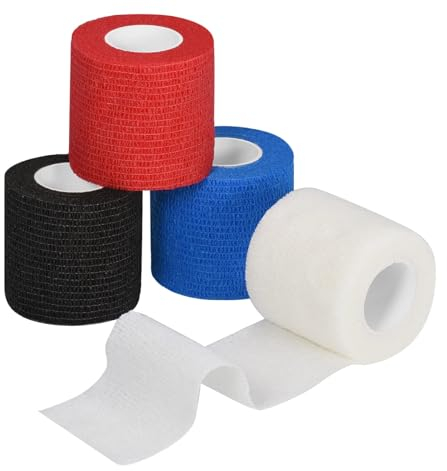 SEADESKY Bandage Autoadhésif Bande Cohesive Bandages Cohésifs Bandage Elastique Cohésif Bandes Adhésifs De Sport Pour Poignet, Cheville et Gonflement 5 cm x 4,5 m