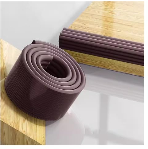 Kantenschutz Baby aus Schaumstoff Schaumstoff-Sicherheitsstreifen, Selbstklebender W-förmiger Tischschutz, Ecken, Kissen, Stoßstange, Kantenschutz for Kinder, for Glastisch, Möbel, Kamin (Color : Bro