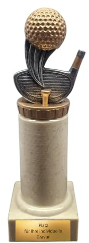 eberin · Der Sieg auf dem Green: Resin-Golfpokal · Golfsport Trophäe · Golfehrung · Driver/Golfball · Golf Pokal mit Wunschtext · Größe 20 cm