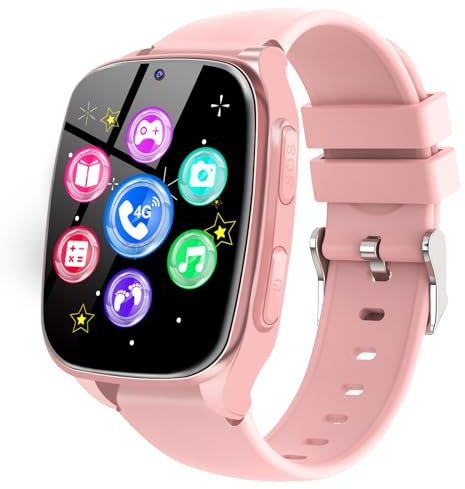 Ucani Smartwatch Kinder - Smart Watch Uhr für Mädchen Jungen mit Telefon Anruf, SOS, Spiele, Schrittzähler, Musik, Kamera, Wecker, Hörbuch, Kinderuhr Telefonieren für Kids 3-12 Jahre (Rosa)