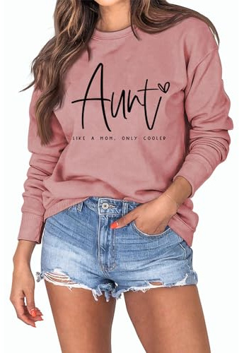 MLZHAN Cooles Sweatshirt für Damen, mit lustiger Grafik, langärmelig, bequem, für Tante