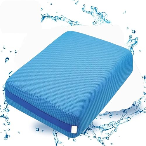 Hot Tub Booster Seat, Weighted SPA Booster Seat Cushion with Non-Slip Micro Dot Bottom, 15 x 12 x 5 Inches - 3D Air Mesh Washable Spa Booster Seat For Indoor Outdoor, Quick Dry Bath Accessories (Blue)