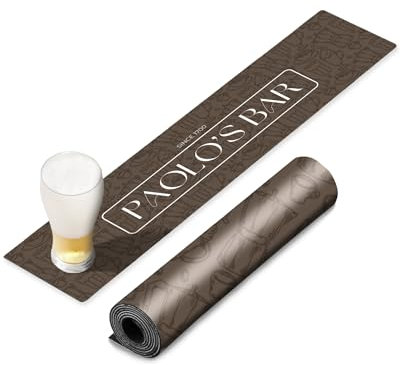 TheDogTagCo Chemin de bar personnalisé marron vintage avec design classique de pub, antidérapant, résistant aux taches, fabriqué au Royaume-Uni