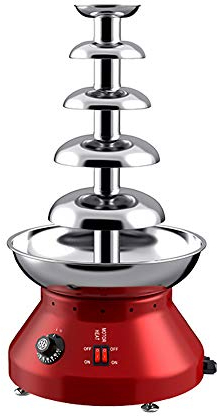 SmPinnaA Chocolate Fountain 5 Tier Hot Chocolate Fondue Fountain Machine Stainless Steel Chocolate Melting Pot Big Capacity for Chocolate Candy, Cheese, Baby Shower, Birthday Celebration 19inch