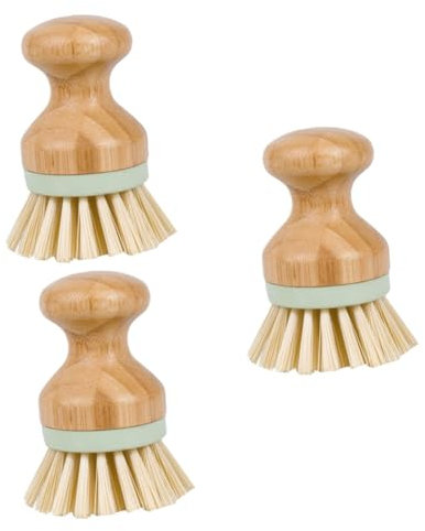 Healvian 3pcs Dishwashing Brush Long Handle Pan Brush Cleaning Bristles Scrubber for Kitchen