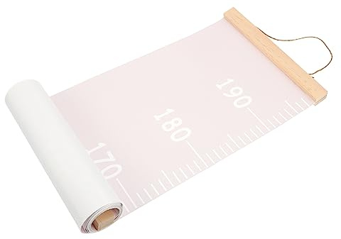 WATIIFUFU Messlatte Größenmesslineal für Kinder Abnehmbares Wandbehang Lineal und Stoff Rosa Installieren für Kinderzimmer und Schlafzimmer