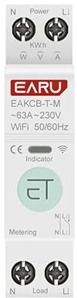 WiFi Disjoncteur Smart TUYA Zigbee eWelink MCB Disjoncteur, 1-63A Réglable Energie Tension Courant Mètre Protecteur App Interrupteur Télécommande (Version WiFi)