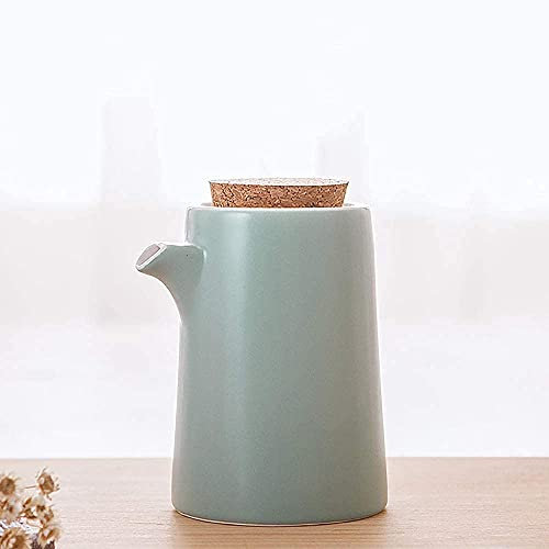 Oil and Vinegar Cruet Ceramic Oil Dispenser Bottle Tabletop Olive Oil Dispenser Bottle-Soy Sauce or Vinegar Cruet-Ceramic Dinner Liquid/Pink