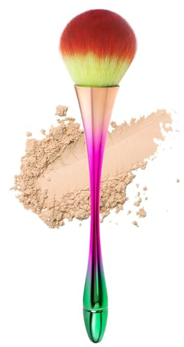 Brocha Kabuki para Maquillaje en Polvo, Aplicador Facial, Alta Cobertura, para Base, Polvos Minerales, Bronceador y Colorete (verde)