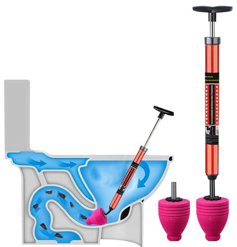 Vmxlso Rohrreinigungspumpe, Pömpel Abfluss Toilette, Vakuum Pümpel Abfluss Mit Starker Saugleistung, Toilette Abflussreiniger Pumpe für Reinigen Rohre/Waschbecken/Badezimmer/Küchen