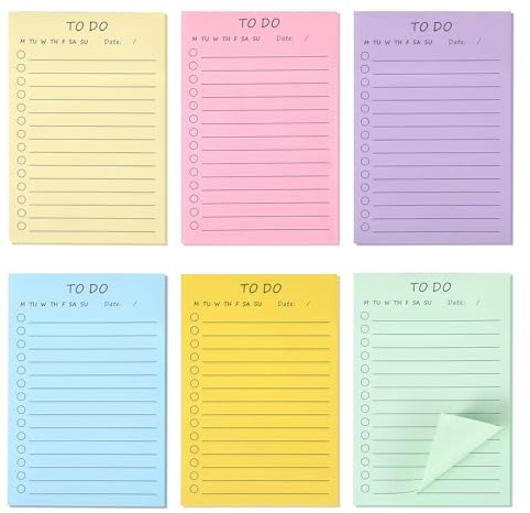 Haftnotizen, To Do Listen Block Haftnotizen Klebezettel Bürobedarf Notizzettel To Do Block Post Groß Notizblock Klein Sticky Notes für Büro Zubehör, Büroartikel, Schreibwaren (hochhalten/multicolor)