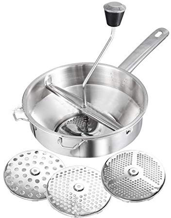 Manual Potato Ricer Masher, Stainless Steel Potato Masher with 3 Interchangeable Discs, Multifunctional Mash Potato Ricer for Mashed Potatoes, Puree, Fruit & Vegetables, Baby Food