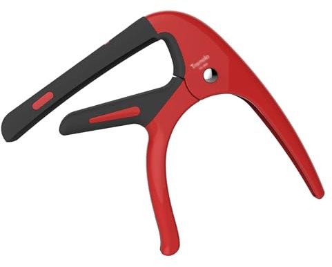 Guitar Capo Metal Pitch Shifter Clip Classical Folk Electric Acoustic Guitar Clip for Acoustic and Electric Guitars(Red)