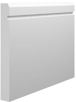 Grooved 1 Chamfered MDF Skirting Board - 95mm x 18mm x 4200mm, White Primed (Pack of 4)