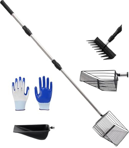 Hühnerstall-Scoop – Schwere Geflügelabfallschaufel mit anpassbarer Länge | Ergonomischer Hühnerstreu-Scooper mit starkem Material | Idealer Streuschaufel zum Entfernen von Ra