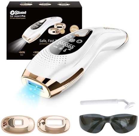 Laser Hair Removal with 6℃ Ice Cooling, Painless IPL Laser Hair Removal Device 3 in 1 at Home Hair Remover Machine for Women Men Electrolysis Permanent Epilator on Face Body Depilation (WhiteSliver)